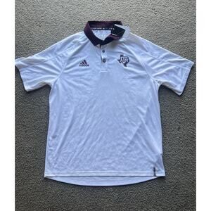 Texas A&M Aggies Shirt Mens L White NCAA, SEC Football Adidas Climachill